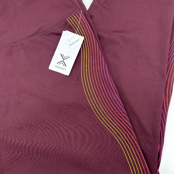 Xersion Women's Plus Size Burgundy High 7/8 Ankle Leggings 0X 2X 3X - Picture 4 of 11